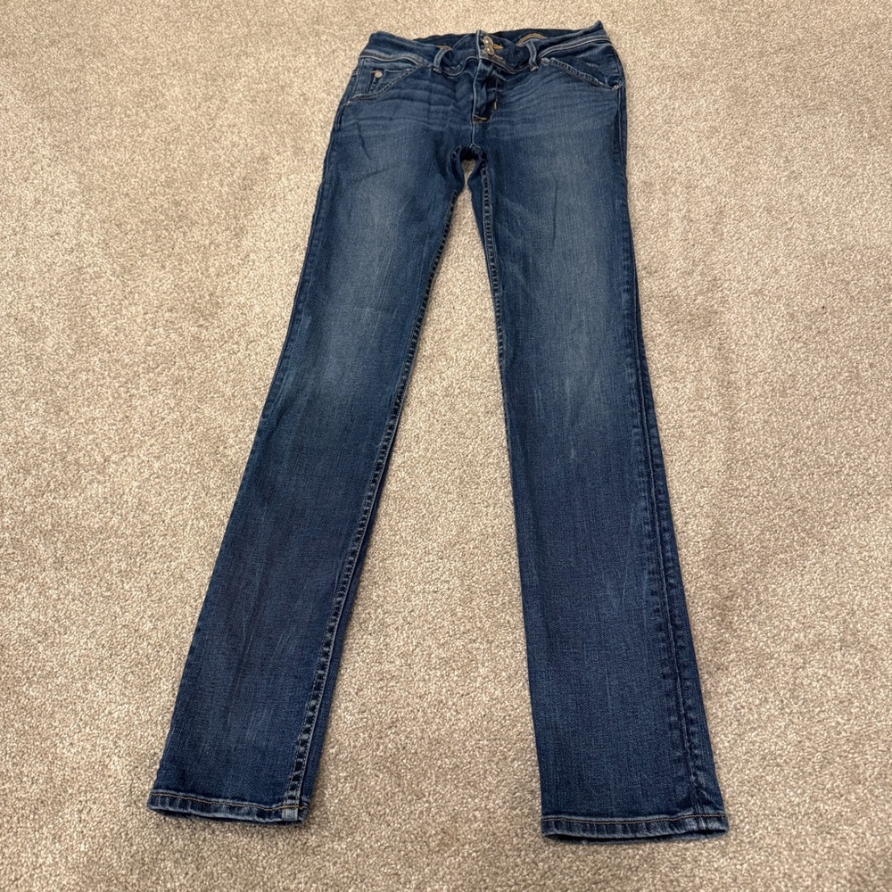 Hudson Women's Collin Mid Rise Skinny Jeans Dark Blue Wash Stretch Size 26